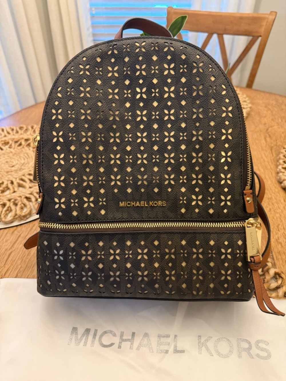 NOT FOR SALE!! Michael Kors Medium Backpack with Gold Hardware - Picture 9 of 9